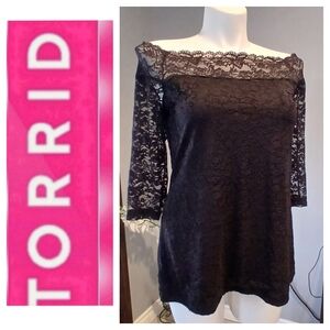 Torrid Black Lace Top
